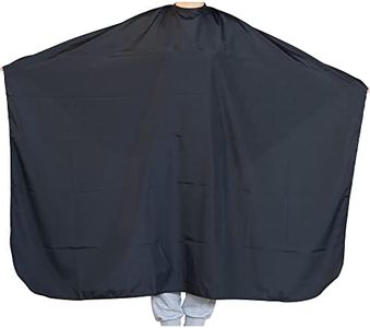 Large Size 63" x 55" Barber Cape Professional Salon Cape Color Cover Cape Hairdresser Hair Cutting Cape with Adjustable Snap Closure for Men Women Kids Hair Cutting Hair Dye, Black, Extra Large,