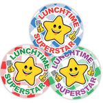 Stone Melon 144 Lunchtime Superstar Stickers 30mm Star Nursery School Teacher Rewards Parents Behaviour Awards