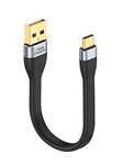 CableCreation Short USB A to USB C Cable 0.5 Feet, USB 2.0 A to USB C Fast Charging Cord, Short USB C Cable for Power Bank 60W, Compatible with MacBook Pro, iPad Pro, Galaxy S22, Black