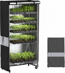 MOLLYAIR Wire Shelf Cover,600D Heavy Duty Waterproof Dustproof Standing Shelf Units Cover, Storage Rack Cover with Zipper for Metal Shelving(Cover only) (48" W x 24" D x 72" H)