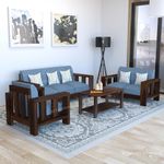 As Furniture Wooden Sofa Set For Living Room | Wooden Sofa Set | Sofa Set 6 Seater | Solid Sheesham Wood Sofa Set For Living Room Furniture (Walnut Teak Finish) - 4, 6, 2, 1