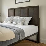 Flash Furniture Oliver Queen Size Wooden Headboard Only, Four Panel Headboard in Dark Brown