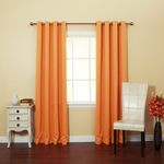 Best Home Fashion Thermal Insulated Blackout Curtains - Antique Bronze Grommet Top - Orange - 52" W x 108" L - (Set of 2 Panels)