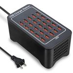 USB Charging Station, 25 Port 125W(25A), Travel Desktop USB Rapid Charger, Multi Ports Fast Charging Station Organizer Compatible with Smartphones, Tables, and More Devices