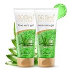 B I O F R E S H Organic Aloe Vera Gel with Vitamin E and Antiseptic Herbs, For Smooth, Nourished and Moisturised Skin, Anti-ageing & Anti-Inflammatory, 60+60ml