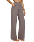 G4Free Wide Leg Pants for Women Yoga Dress Pants with Pockets High Waist Work Business Casual Sweatpants Taupe