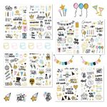 Sticker Birthday (225 Designs) Birthday Sticker Set, Sticker Photo Album, Sticker Guest Book, Lovingly Designed Birthday Stickers as Decoration, Sticker Children Adults Teenagers – Elegant Design