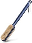 MainBasics Back Scrubber for Shower – Long Handle Dual-Sided Brush for Body Wash & Scrubbing with Exfoliating & Soft Bristles (Ultramarine, Plastic)