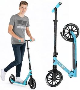Folding Kick Scooter with Suspension for Adults and Teens – Adjustable Handlebar – Big 200mm Wheels – Lightweight Frame – 250lbs Capacity – Madd Gear Metro Cruise 250