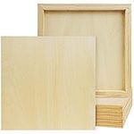 Belle Vous Unfinished Wooden Canvas Painting Boards (5 Pack) - 25 x 25cm / 10 x 10 Inches - Deep Natural Basswood Panel - Mixed Media Cradle Panels for Encaustic Art, Paint Pouring & Crafts