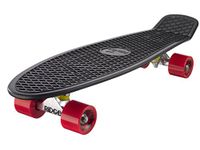 Ridge Mini Cruiser Unisex Street Skateboard Black/Red, 27" inch plastic frame, 7 speed slightly more stable abec-7 high speed precision stainless steel bearing