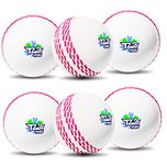 jaspo Synthetic T-20 Plus Practice Cricket Ball/Wind Balls (125-130 Gms) For - Indoor&Outdoor Street&Beach Cricket (Pack Of 6) (White)