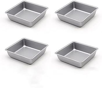 Astra Gourmet Flunyina 4 Inches Non-Stick Square Cake Pans Set of 4 Carbon Steel Cake Molds for Home Daily Housewarming Wedding Birthday Party Brownie Making