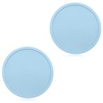 ALLY-MAGIC Drink Coasters, Drink Coasters Cup Pad Mat Round Silicone Rubber Mug Coaster Non Slip for Coffee Beer Mug Wine Glass Bottle Home and Bar Y6-JYBD (Light blue)