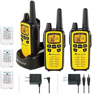 Midland 36 Channel FRS Two-Way Radio - Long Range Walkie Talkie, 121 Privacy Codes, NOAA Weather Scan + Alert (Yellow/Black, 3-Pack)