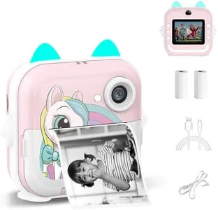 Instant Print Camera for Kids, Christmas Birthday Gifts for Girls Boys, Selfie Digital Camera with 1080P Videos, Portable Camera Toy for 4 5 6 7 8 9 10 Years Old Girl with Print Paper & 32G Card