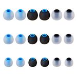 (18 Pieces) 9 Pairs（SML） Silicone Replacement Earbud Ear Buds Tips for Popular in-Ear Headphones