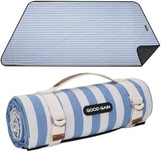 Picnic Outdoor Blankets Waterproof Extra Large - Beach Mat Sand Free Foldable with Carry Strap | Portable Camping Blanket | Park Blanket for Grass , Hiking, Travel, Concerts, Indoor (Cerulean Blue)