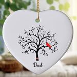 Jocidea in Loving Memory Christmas Ornament, Cardinal Memorial Ornament, Sympathy Gifts for Loss of Dad, Memorial Gifts for Loss of Mother, in Memory of Dad