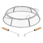 BBQ-PLUS BBQ PLUS Fire Pit Spark Protector Screen for Solo Stove Bonfire 19.5 Inch,Stainless Steel Fire Pit Shield with 2 Fire Pit Stick for Outdoor Fire Pit and Backyard Party