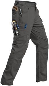 CARWORNIC Men's Stretch Work Pants Water Resistant Flex Cargo Pants Lightweight Elastic Ripstop Hiking Military Tactical Trousers EDC Operator Workwear Utility Pants Dark Grey