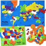 Imagimake : Mapology World And Usa With Capitals- Learn World And Usa States Along With Their Capitals And Fun Facts- Fun Jigsaw Puzzle- Educational Toy For Kids Above 5 Years