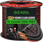 18AWG Speaker Wire, GearIT Pro Series 18 AWG Gauge Speaker Wire Cable (100 Feet / 30.48 Meters) Great Use for Home Theater Speakers and Car Speakers Black