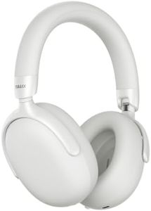 TALIX H50 Adaptive Noise Cancelling Headphones Bluetooth Over Ear White | Wireless, Hi-Res Audio, Comfortable Fit, Transparency Mode, App Control, 40H ANC Playtime, Fast Charging Travel Home Office