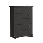 Prepac Sonoma 5 Drawer Chest, Washed Black