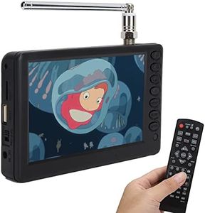 5 inch Portable TV, ATSC HD TFT LED Pocket Digital Television Mini TV, 1080P Digital TV with Remote Control, 1500mAh Rechargeable Battery, Support USB, TF Card, Small ATSC TV for Car Camping Kitchen