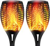 Xergy Solar Lights Outdoor Waterproof Dancing Fire Mashaal Flame Torch 96 Led 2200 Mah Battery Lantern Landscape Lighting Dusk To Dawn Auto On/Off Security Torches (Pack Of 2) - Abs, Polycarbonate