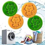 4 Pcs Pet Hair Remover for Laundry, Lint Remover Dog Hair Remover Reusable Hair Catcher for Washer Bedding Clothes (Orange and Green)