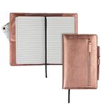 Samsill Notebook Portfolio - Business Portfolio for Women, Notebook Holder with Zipper Accessory Pocket, Refillable 5x8 Notepad, Rose Gold, 5 x 8 (71829)