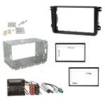 Sound-way - Double DIN Car Radio Frame Installation Kit, 2 DIN Front Panel Frame Stereo compatible with Volkswagen/Skoda/Seat