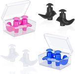 Swimming Ear Plugs, 4 Pairs Reusable Silicone Ear Plugs Swimming Adult, Earplugs for Swimming Showering Bathing Surfing Snorkeling and Other Water Sports, Suitable for Men Women and Kids