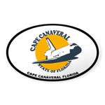 CafePress Cape Canaveral Space Shuttle Design. Sticker (Ov Oval Bumper Sticker, Euro Oval Car Decal