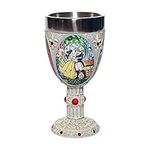 Enesco Disney Beauty and The Beast Decorative Stone Resin Goblet with Stainless Steel Insert, Multicolor