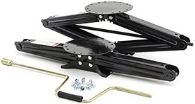 Lippert Components Manual 30" RV Scissor Jack Kit for 5th Wheels, Travel Trailers, Set of Two, 5,000 lb. Load Capacity, Anti Rust Coating, Universal Bolt-On Installation, Bow-Tie Base, Crank Handle - 285344