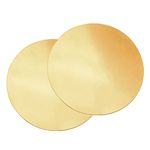 Tynulox 2 Pcs 12 Gauge Brass Round Plate, 0.08" Thickness x 2" Diameter H62 Brass Copper Metal Sheet for Crafts, Models, Repairs