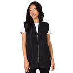 Betty Dain Glitz Rhinestone Zipper Salon Stylist Vest, Black, S