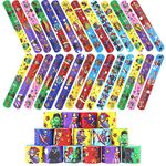 30 PCS Slap Bracelet for Kids Party Bag Fillers, Superhero Avengers Wristbands Fun Boys and Girls Snap Bands Bulk Vinyl Rolls for Birthday Gift Goodie Bag Flavors School Classroom Little Toys