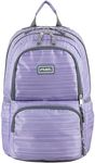 FUEL Hiking Laptop Backpack, College Bookbag, Travel Daypack with 5 Compartments, Dynamo Tech Pocket, 18.5 Inches, Purple Stripes