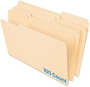 Pendaflex Manila Legal Size File Folders - 1/3-Cut Tabs in Left, Center, Right Positions for Easy Labeling - Ideal for Home & Filing Cabinets, 100 Folders (Pack of 1)