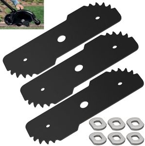 DECKMAN EB-007 Edge Hog Heavy-Duty Edger Replacement Blade Compatible with Black Decker Heavy Edge Hog for 2-in-1 Landscape Trencher LE750, LE710, LE760, LE760FF - with of Wear Indicators (3-Set)