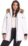 Alpine North Glacier Women’s Vegan Down Winter Coat with Faux Fur Hood - Parka Jacket for Women (White, Large)