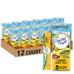 Crystal Light Drink Mix, Decaf Lemon Iced Tea, Pitcher Packets, 6 Count (Pack of 12 Canisters)