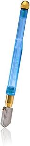 TOYO TC1S Comfort Grip Supercutter Glass Cutter | Made to Cut Glass 3/32” and ¼” Thick Supercutter | Blue - Straight Head | Contoured Acrylic Handle | Precision Honed | Made in Japan