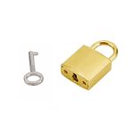 Mini Metal Lock - Zinc Replacement Pad-Lock with 3 Keys, Mirror Glossy, Gold