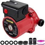 VEVOR RS15-6 Hot Water Recirculating Pump 110V Circulation Pump 3/4-Inch NPT 3-Speed Recirculation Pump 9.5 Gpm for Water Heater System