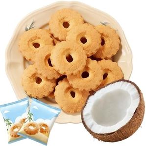 BAYUEDEGUA-Coconut Biscuits 120g/4.23oz Snack meal replacement, circular cookies, suitable as snacks for binge watching/afternoon tea/office. (Includes 10 bags)